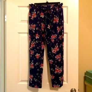 Only worn twice navy blue floral pants